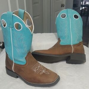 Ariat Turquoise and Brown Western Boots